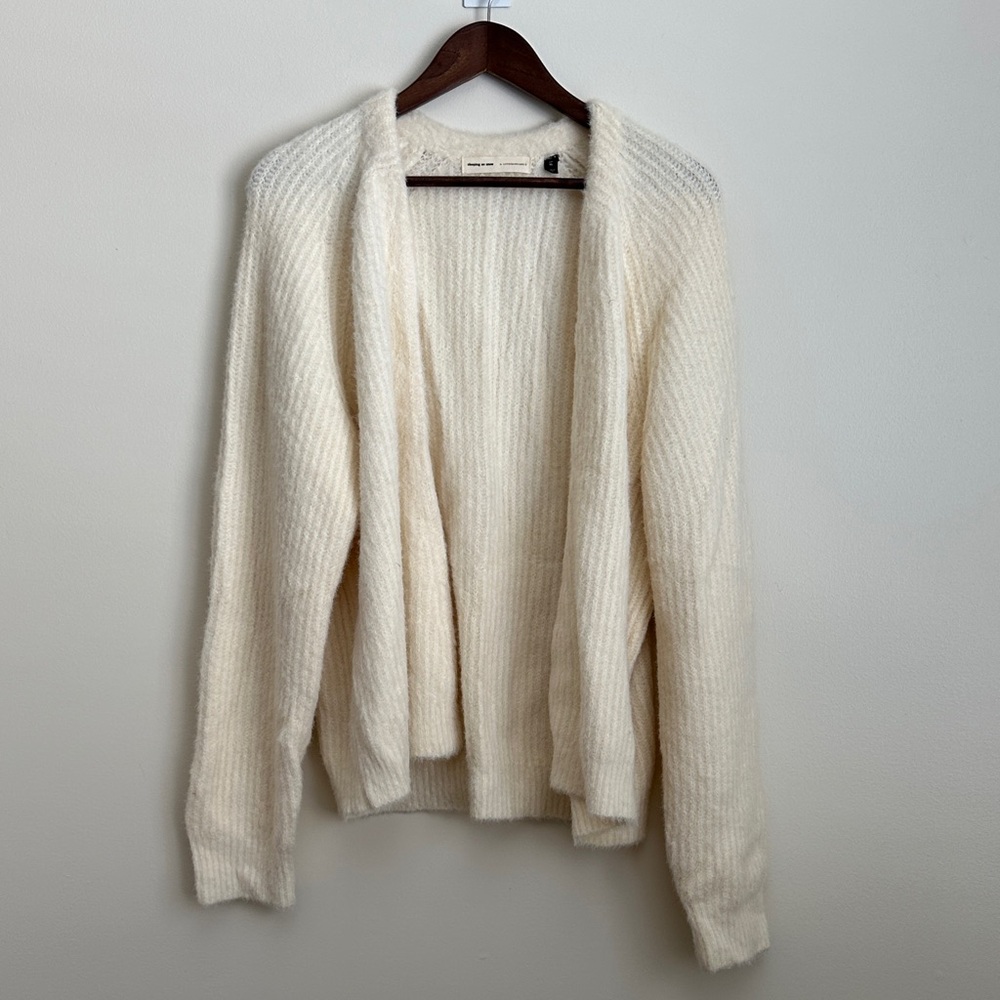Anthropologie Alpaca Wool | Cream Open-Front Cardigan- very soft